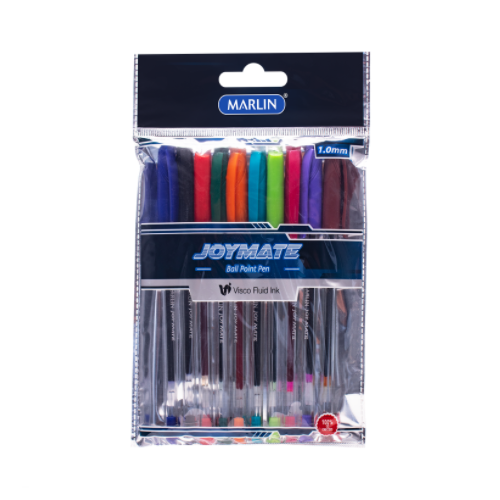 MARLIN FREE STYLER PENS 10's, MEDIUM POINT, ASSORTED COLORS ANDTRANSPARENT - SM128