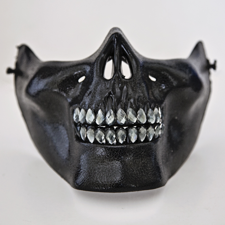 Embellished Skull Festival Mask - Black