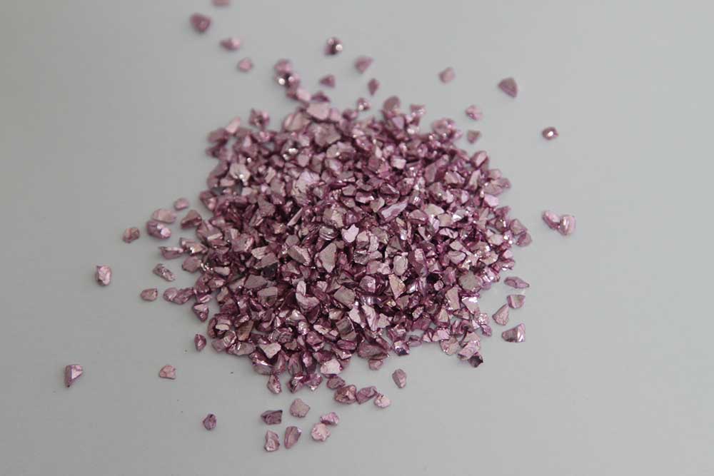 Pink Plated Crush Glass Chips (40g)