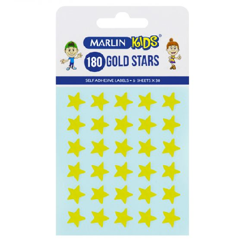 MARLIN SELF-ADHESIVE LABELS 180 GOLD STARS