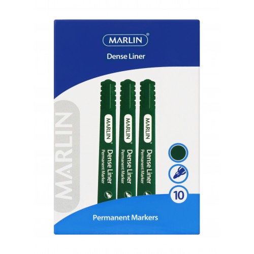 MARLIN DENSE LINERS PERMANENT MARKERS 10's, GREEN