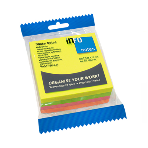 INFO NOTES BRIGHT STICKY NOTE PAD 1654-39