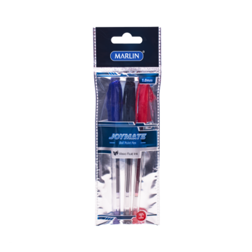 MARLIN FREE STYLER PENS 3's, MEDIUM POINT, ASSORTED AND TRANSPARENT