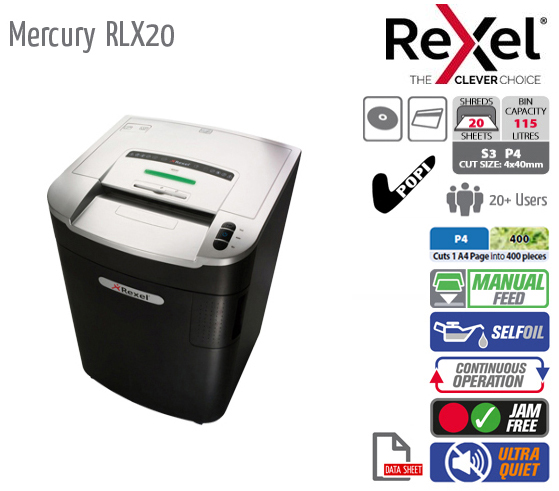 Rexel Mercury RLX20 Shredder
