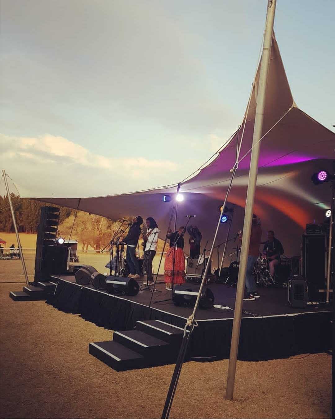 Stretch Tent Over A Stage