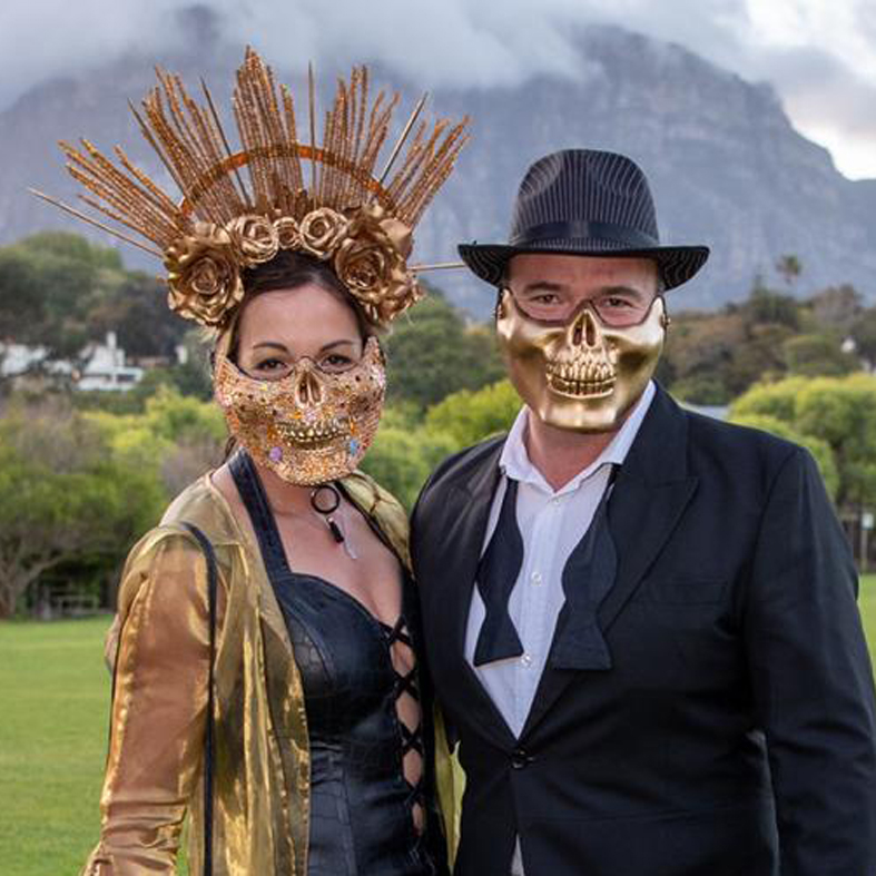 Embellished Skull Festival Mask - Black
