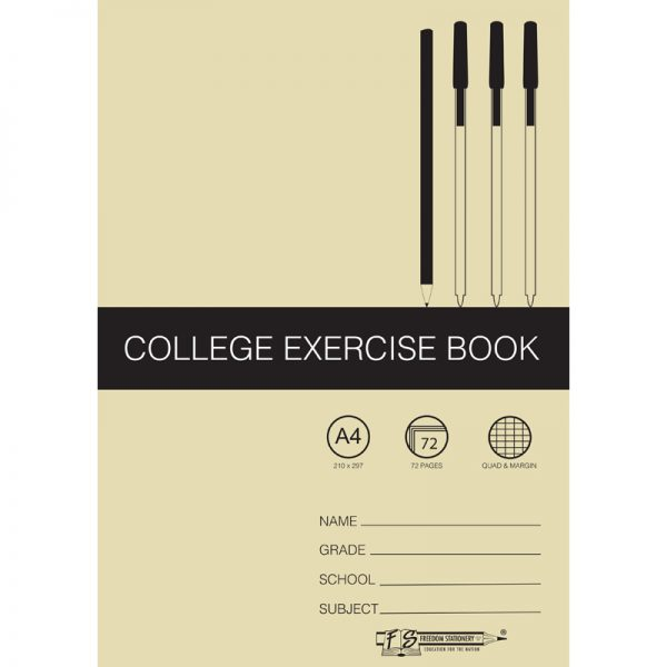 72 PAGE A4 COLLEGE EXERCISE BOOKS Q/M