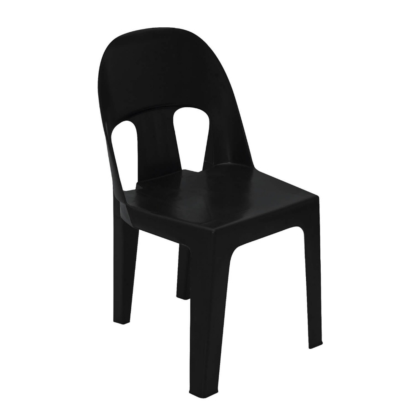 Black Armless Plastic Chair.