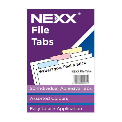NEXX PEEL AND STICK FILING TABS 20 PACK