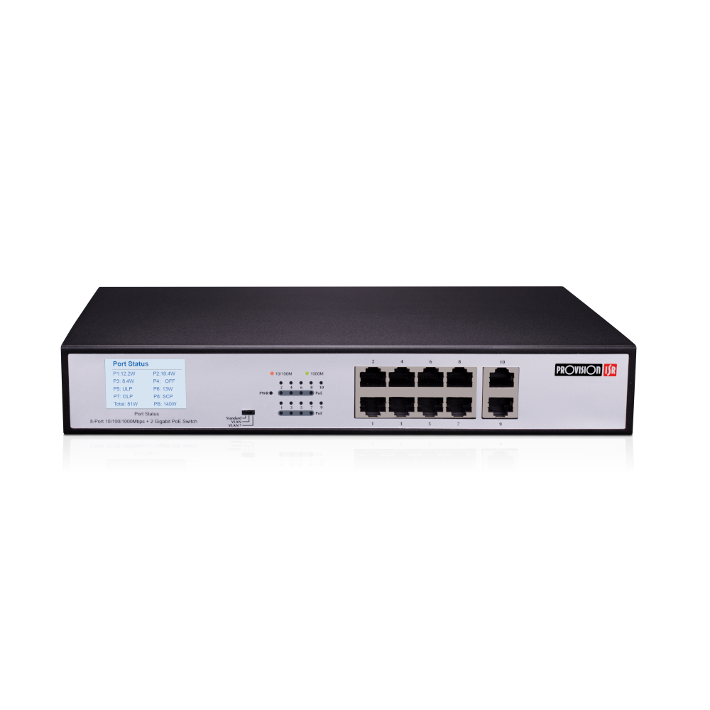 PROVISION - 8 PoE Port 10/100/1000Mbps + 2 Port Switch