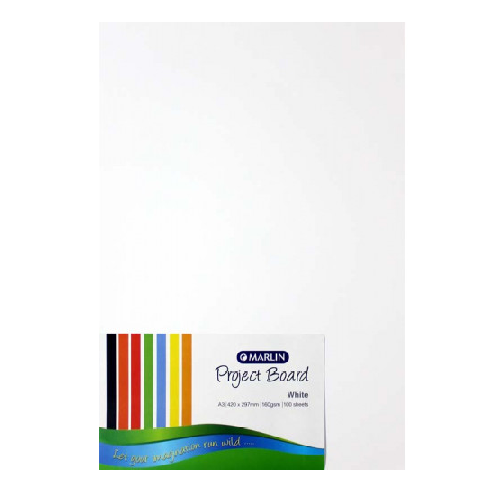MARLIN PROJECT BOARD 100's, WHITE, 160GSM