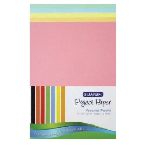 MARLIN PROJECT BOARD A3, 100's, PASTEL ASSORTED 160GSM