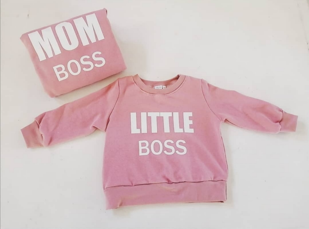 Mom Boss and a little Boss DUO - Dusty pink