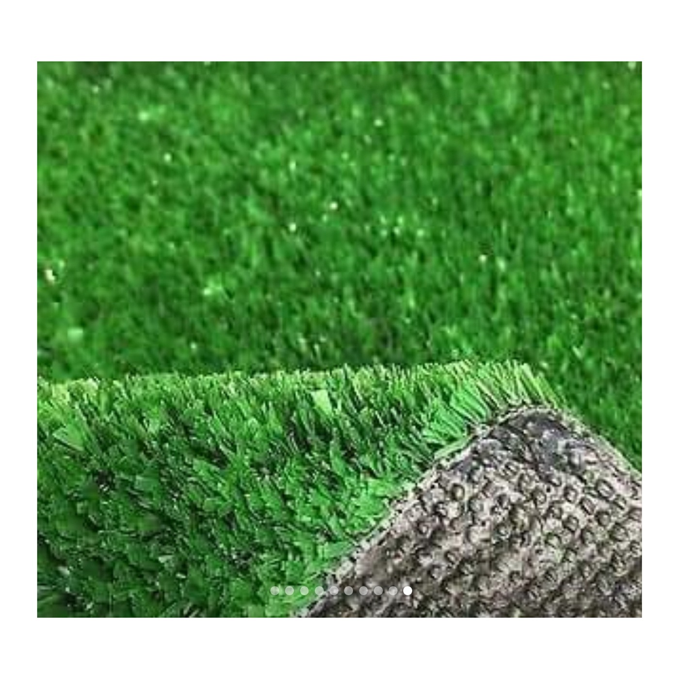 Green Artificial Grass With Black Underside.