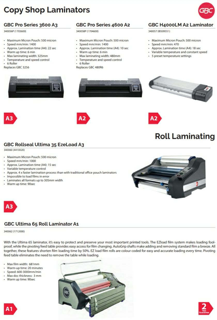Copy shop laminators