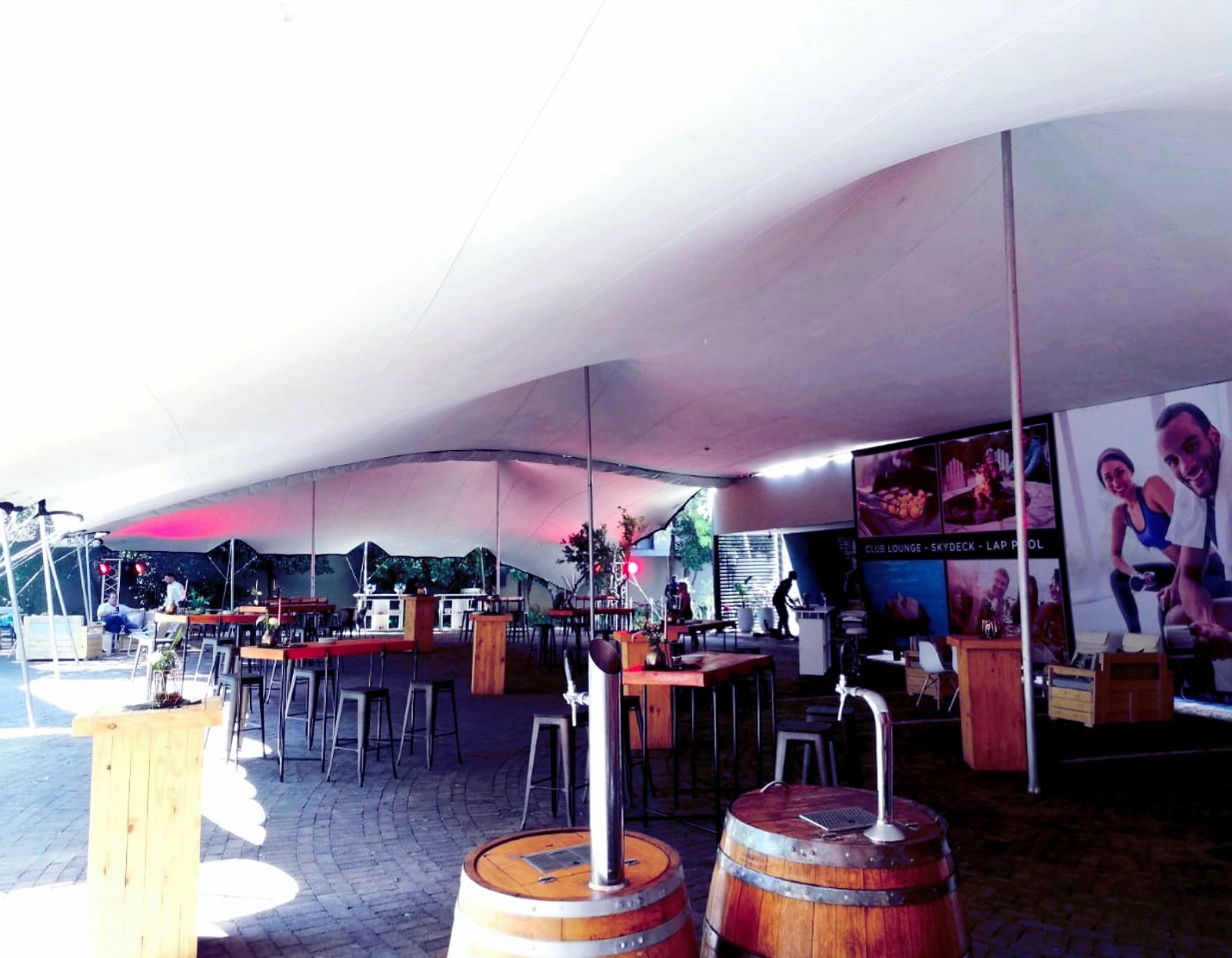 Stretch Tent Used As Bar Area At A Wine Festival.