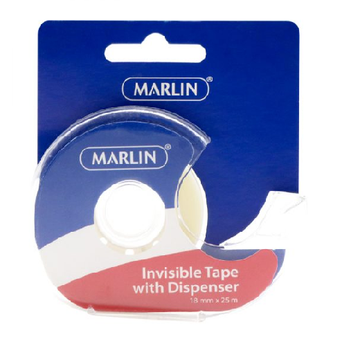MARLIN INVISABLE TAPE WITH DISPENSER 18mm x 25m, 38 MICRON