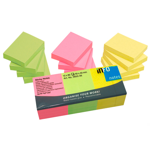 INFO NOTES BRIGHT STICKY NOTE PAD 5653-39