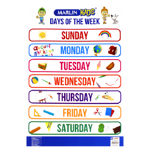 MARLIN KIDS: DAYS OF THE WEEK CHART
