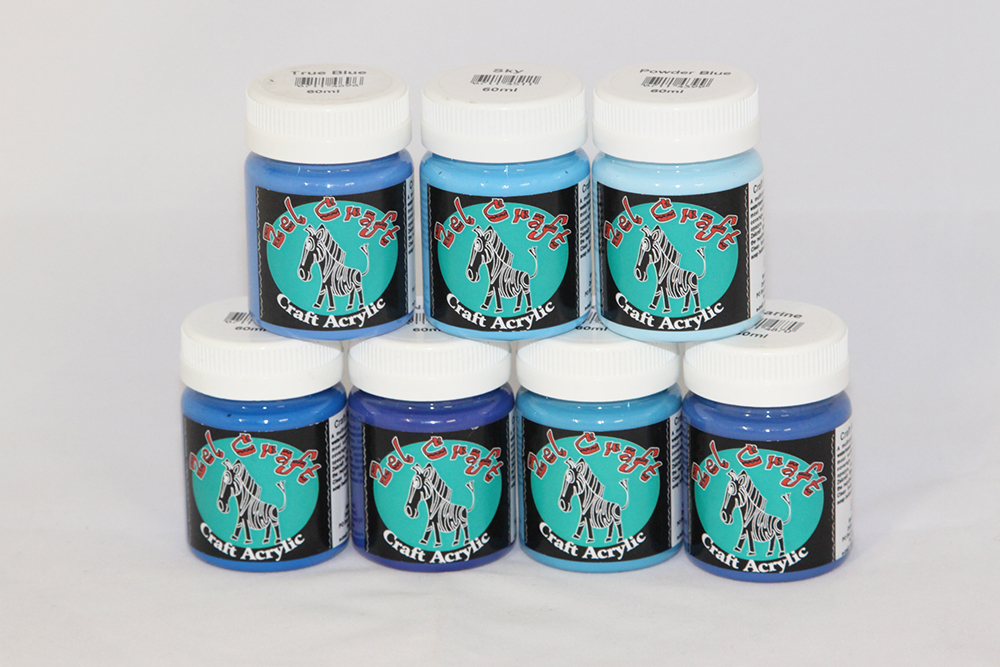 Zelcraft Acrylic Paints (60ml) - Shades of Blue