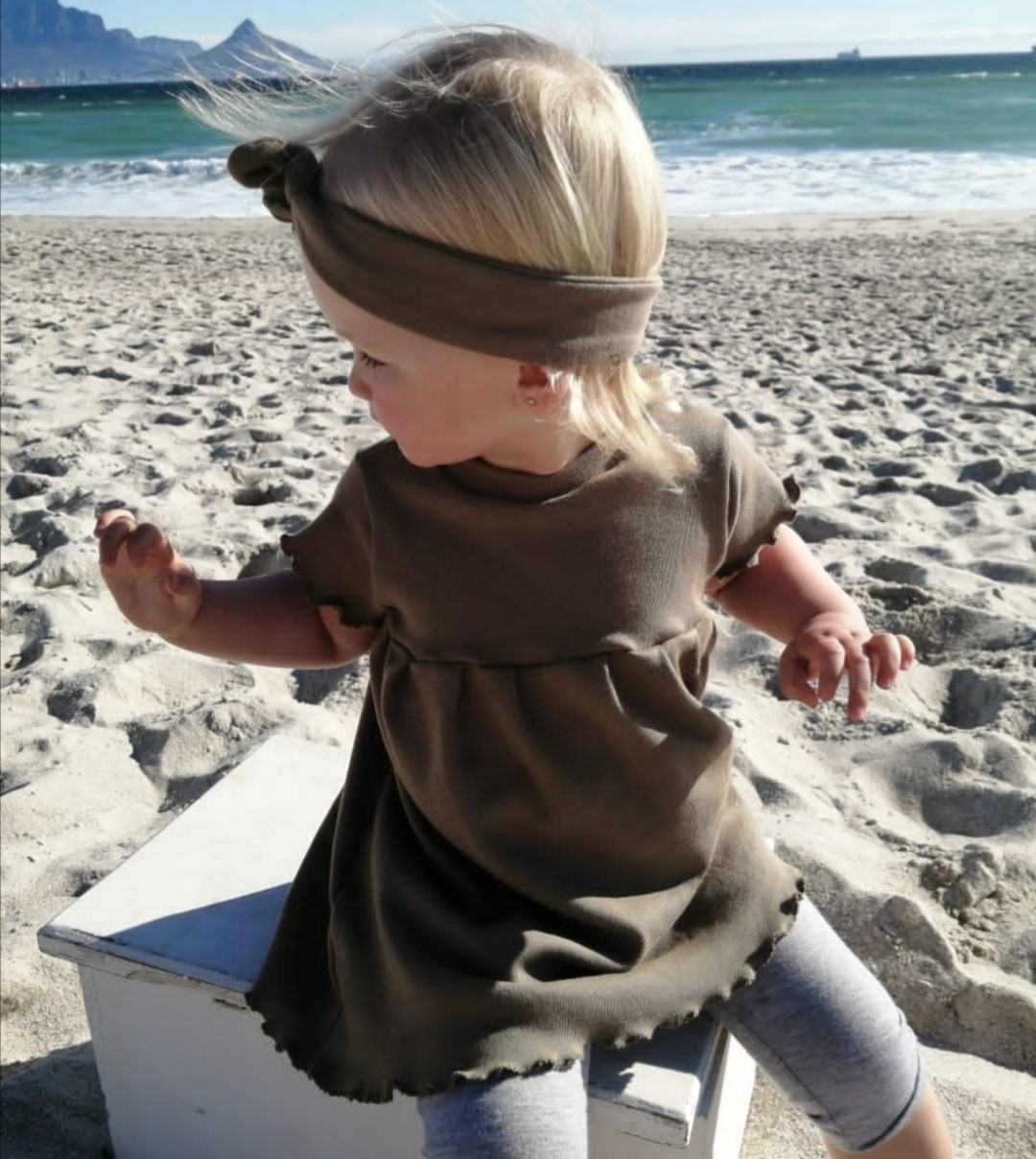 Isla Dress and Matching headband - Khaki