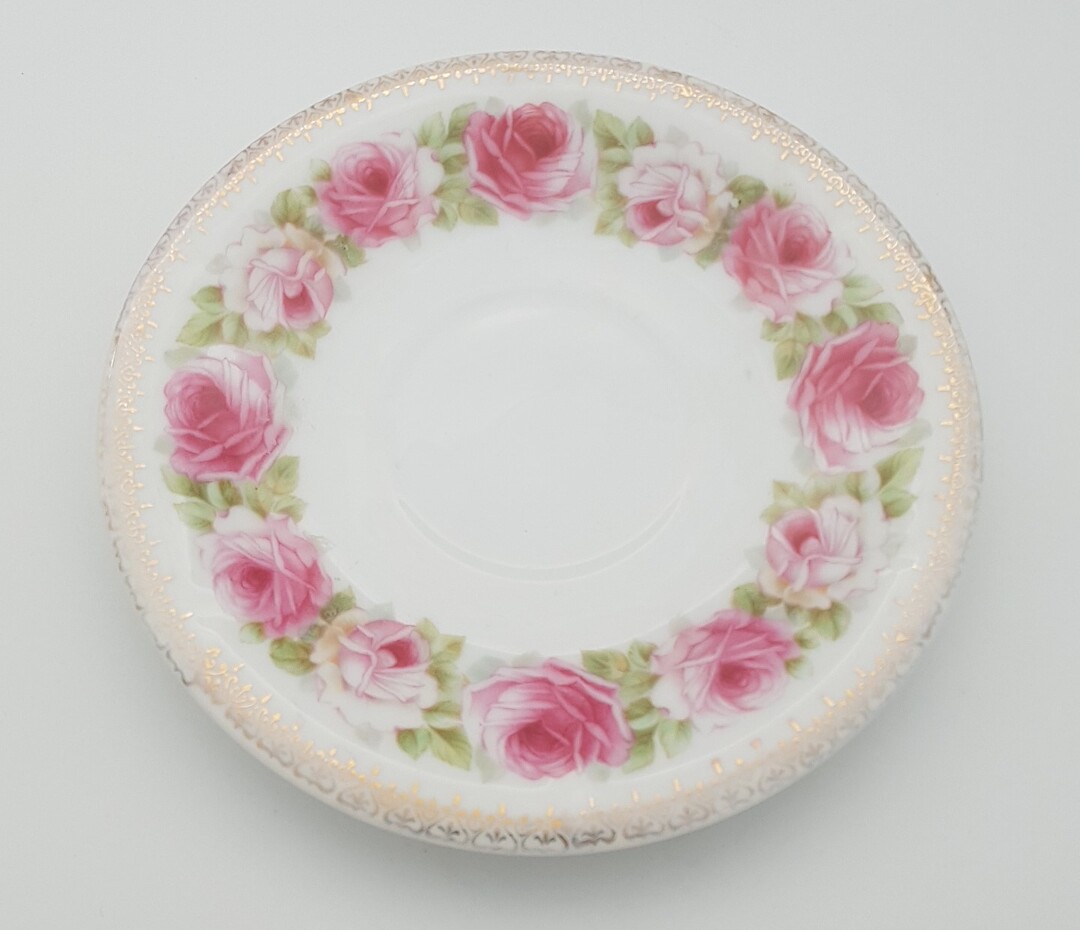 C0106 Rose with gold saucer  Z S & Co Bavaria