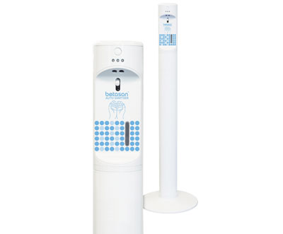 White Betasan Automatic Hand Sanitiser Dispenser