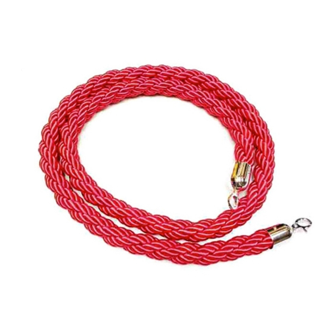 Red Braided Stanchion Rope With Silver Clasp.