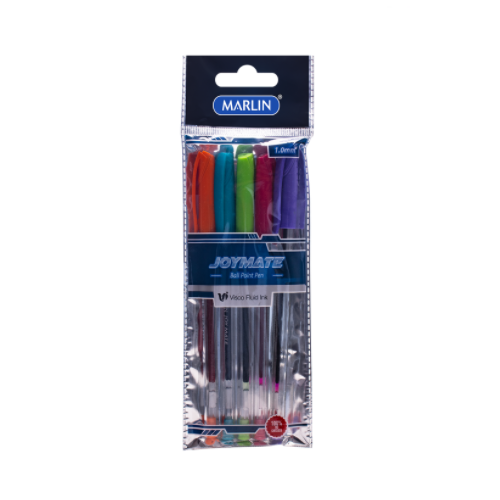 MARLIN FREE STYLER PENS 5's, MEDIUM POINT, ASSORTED COLORS AND TRANSPARENT