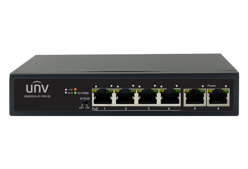 UNV - 4-Port PoE Switch, Supports Up to 250m transmission