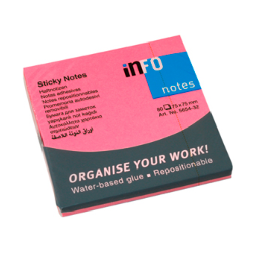 INFO NOTES BRIGHT STICKY NOTE PAD 5654-32
