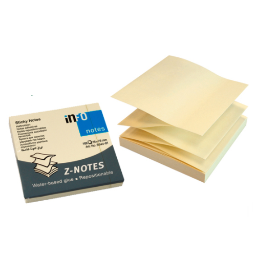 INFO NOTES POP UP PASTEL YELLOW STICKY NOTE PAD 5644-01