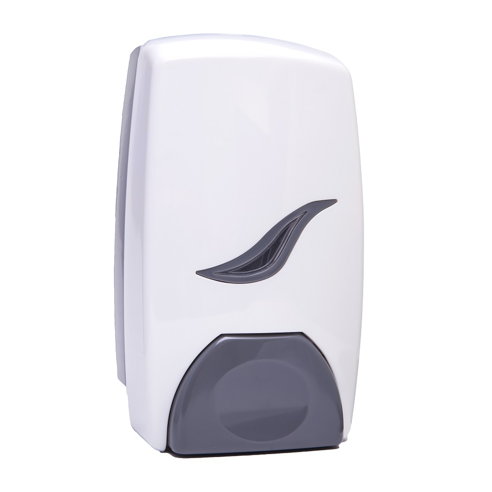 White Plastic Golden Touch Soap Dispenser