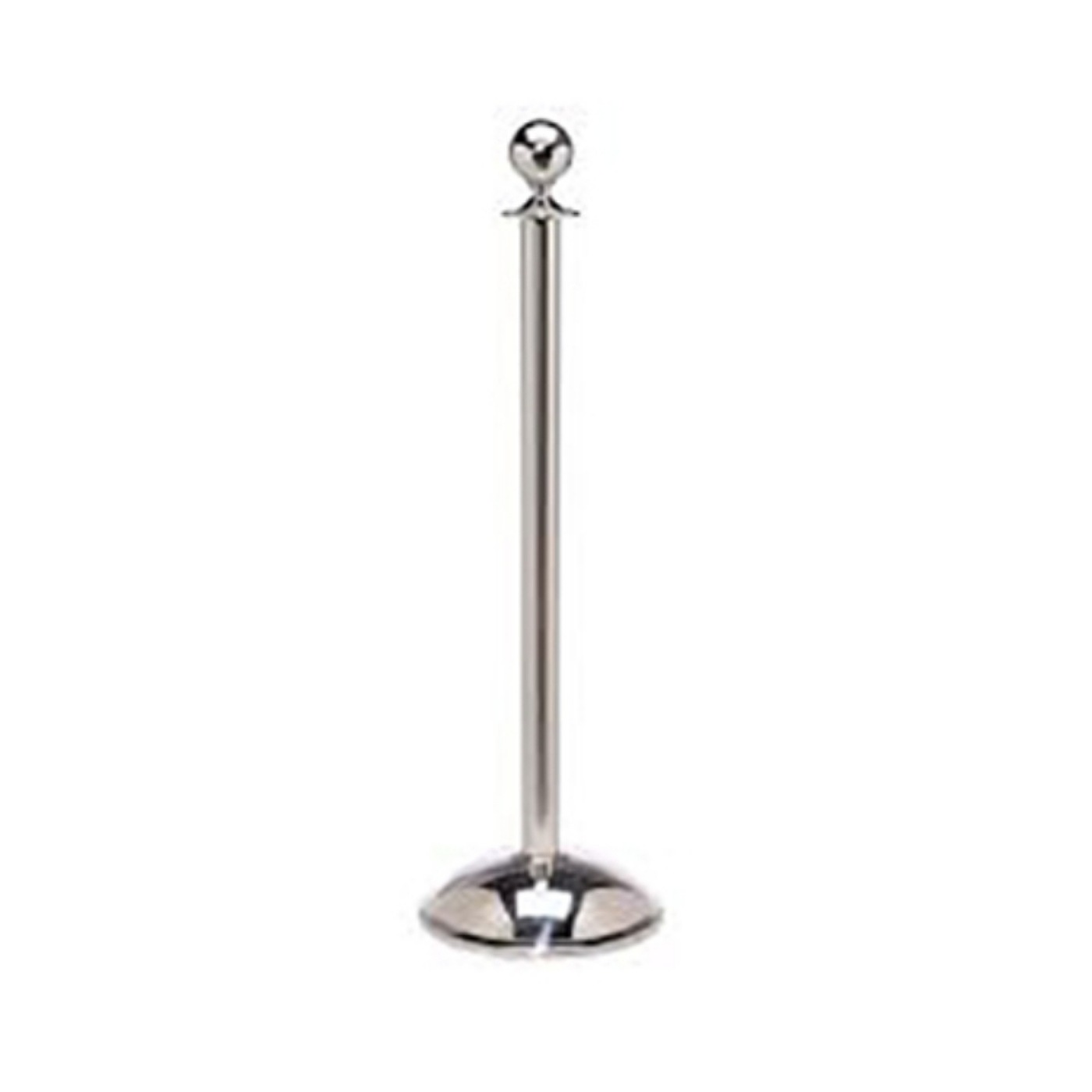 Silver Stanchion Pole With Silver Ball Top.
