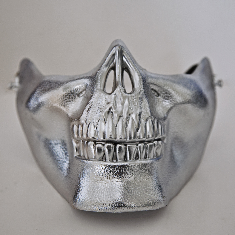 Skull Festival Mask - Silver Chrome
