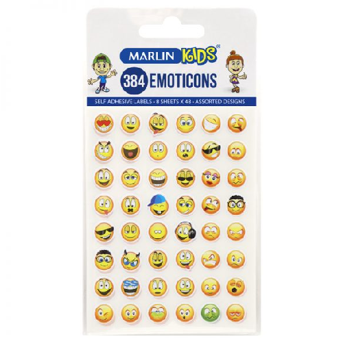 MARLIN SELF-ADHESIVE LABELS 384 ASSORTED EMOTION STICKERS