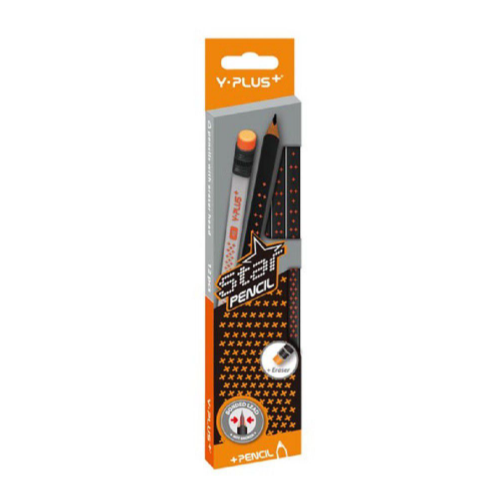 Y-PLUS STAR PENCIL TRI HB RUBBER TIPPED 12’S